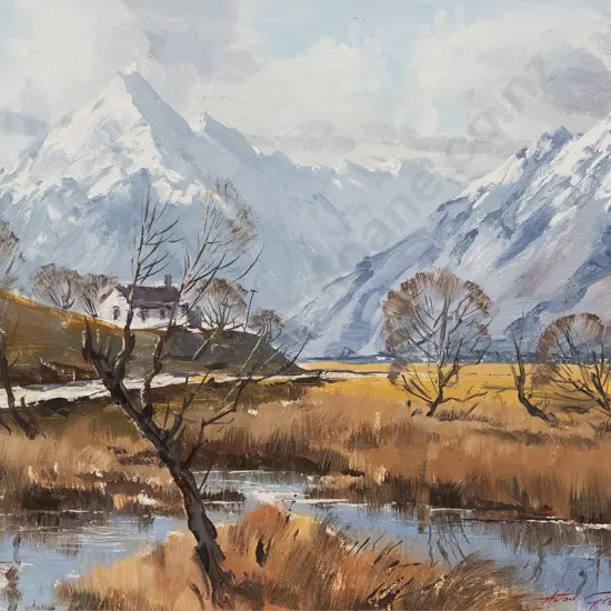 Aston Greathead - Mt Cook from the Old Road to the Hermitage