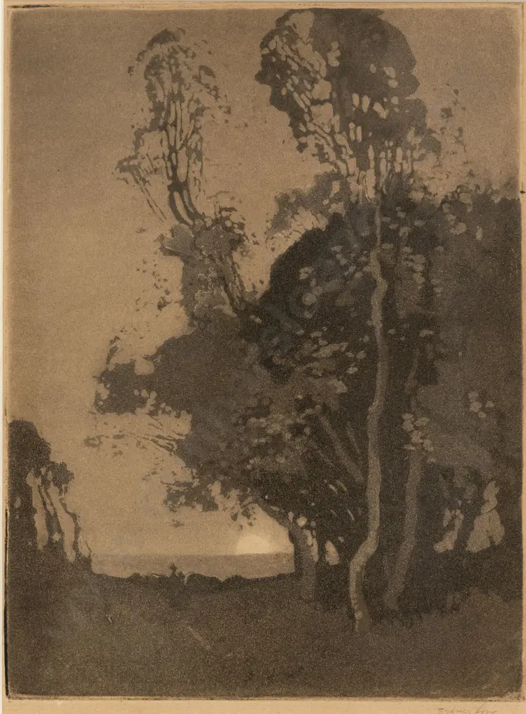 Sydney Long - Moonrise Pastoral Image 1++