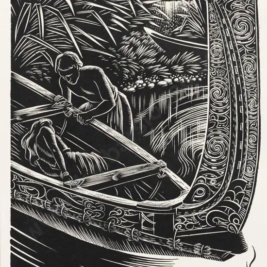 E Mervyn Taylor - War Canoe