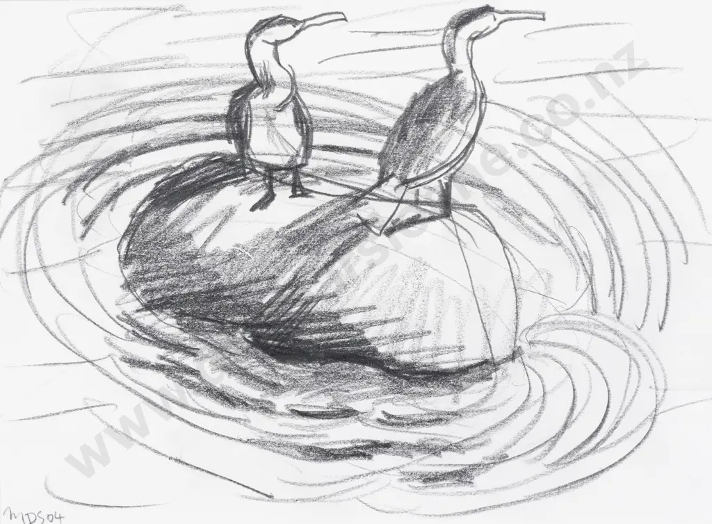 Michael Smither - Two Cormorants Image 1++