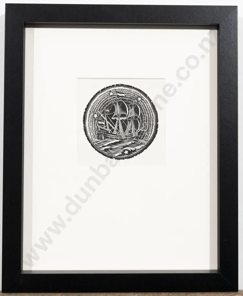 E Mervyn Taylor - Untitled (Ship with Southern Cross) Image 1++