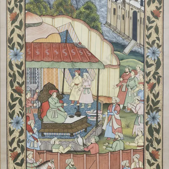 C1960 Mughal Style Painting on Silk