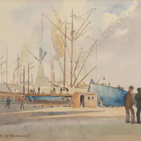 T A McCormack - Wellington Dockside Scene