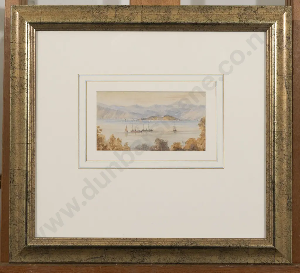 Unknown Artist - C19th NZ Colonial Landscape View of Wellington Harbour Image 1++