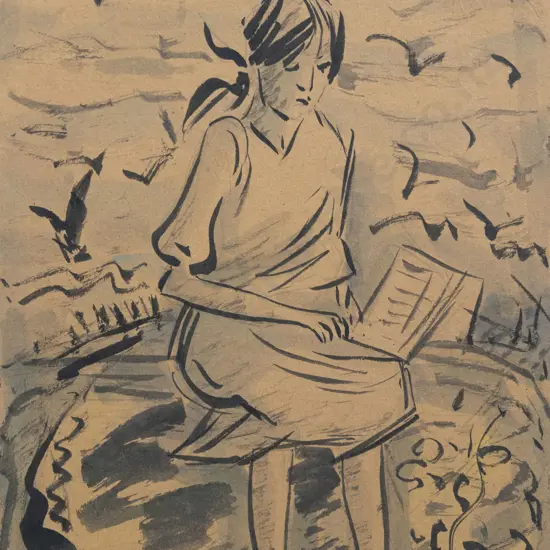 T A McCormack - Girl with Gulls