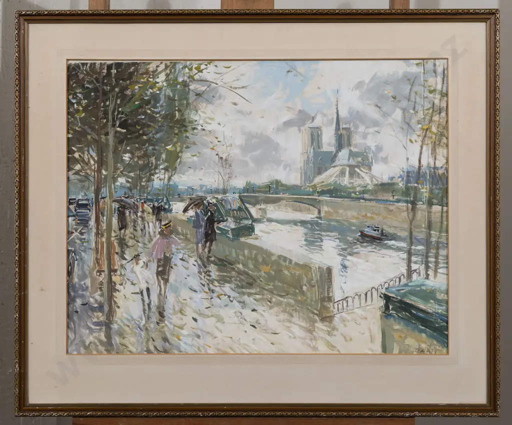 Guy Huze - Parisian Street Scene with View of Notre Dame Image 1++