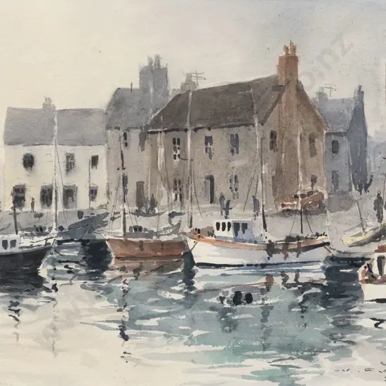 William Francis Moore - Misty Morning - Lerwick Harbour - Shetlands