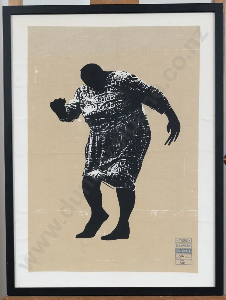 Framed Third Drawer Down Screenprinted Tea Towel Image 1++