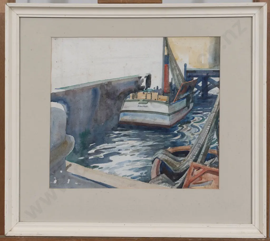 Frederick Vincent Ellis - Unfinished Sketch of Wellington Wharves Image 1++