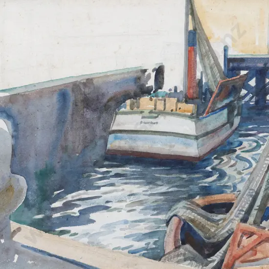 Frederick Vincent Ellis - Unfinished Sketch of Wellington Wharves