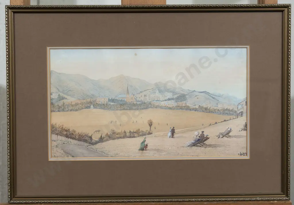After Christopher Aubrey - Wellington College from the Basin Reserve - 1889 Image 1++