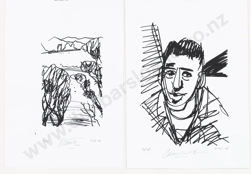 Michael Smither (b 1939) - Composer & Other (2) (unframed) Image 1++