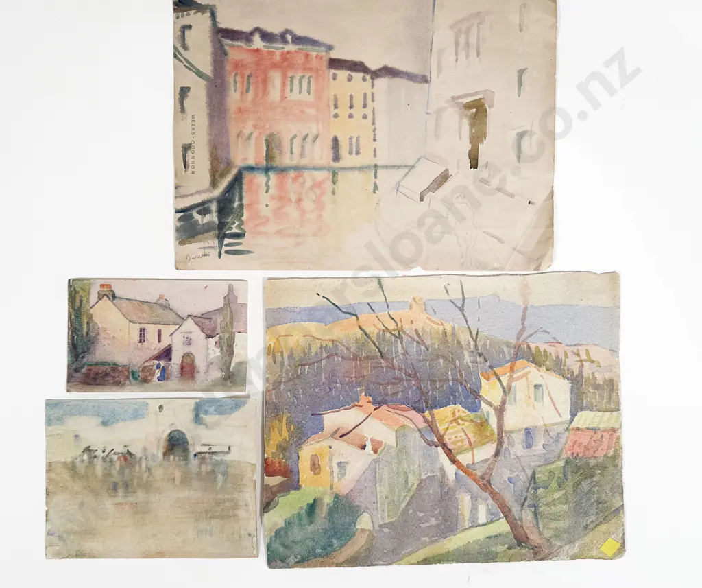 John Weeks - Four European Watercolour Landscapes Image 1++