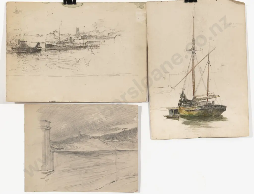 John Weeks (1888 - 1965) - Three Assorted Sketchbook Studies Image 1++