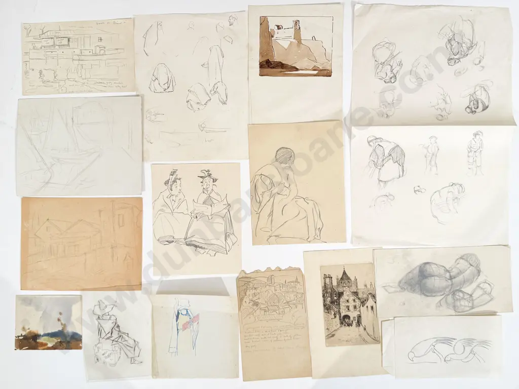 John Weeks (1888 - 1965) - 15 Sketchbook Studies (unframed) Image 1++
