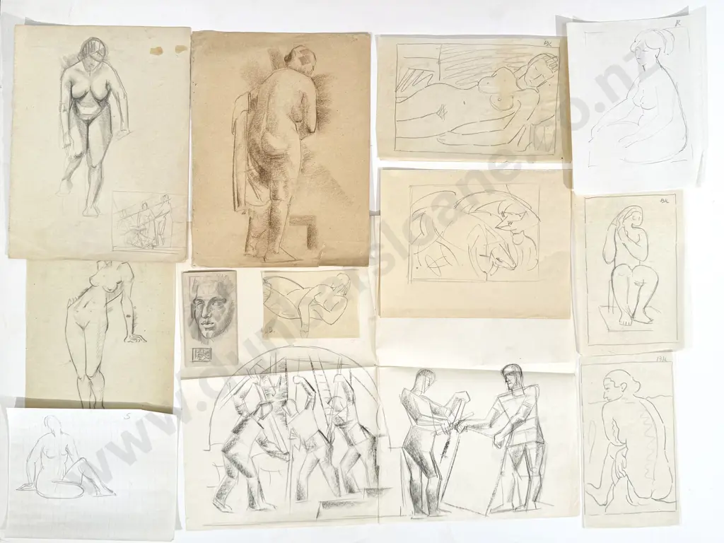 John Weeks (1888 - 1965) - 12 Sketchbook Studies (unframed) Image 1++