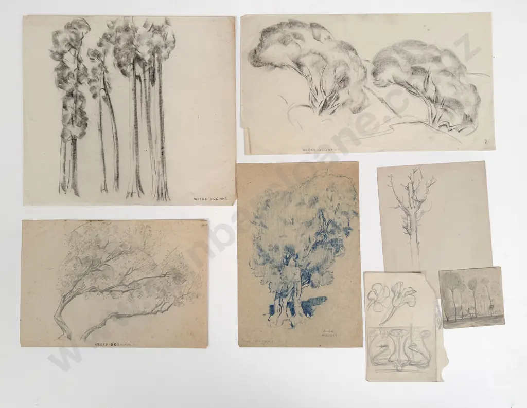 John Weeks (1888 - 1965) - Ten Sketchbook Studies (unframed) Image 1++