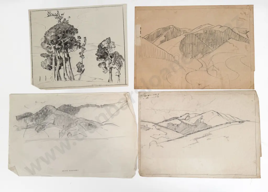 John Weeks (1888 - 1965) - Ten Sketchbook Studies (unframed) Image 1++