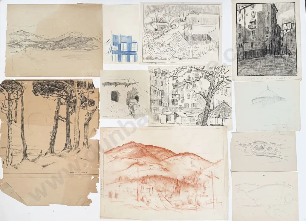 John Weeks (1888 - 1965) - 14 Assorted Sketchbook Studies Image 1++