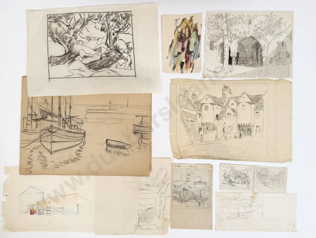 John Weeks (1888 - 1965) - Eleven Sketchbook Studies (unframed) Image 1++