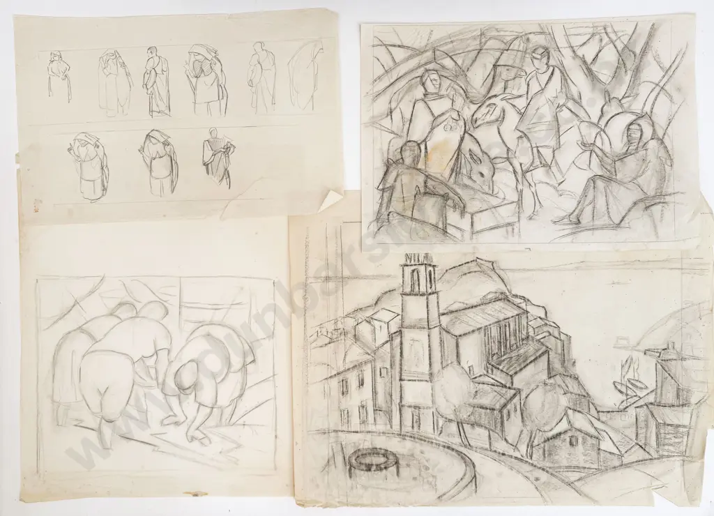 John Weeks (1888 - 1965) - 24 Various Sketchbook Studies Image 1++