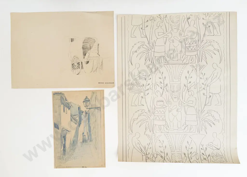 John Weeks (1888 - 1965) - Seven Various Sketchbook Studies Image 1++