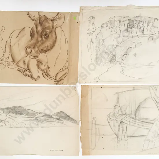 John Weeks (1888 - 1965) - 6 Assorted Sketchbook Studies