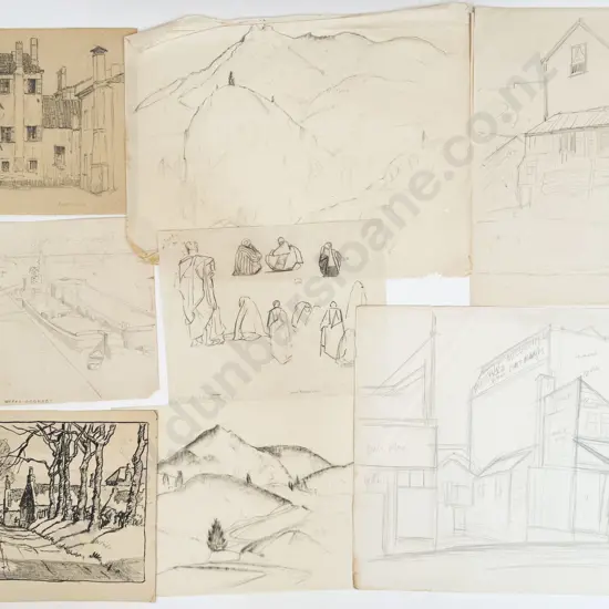 John Weeks (1888 - 1965) - 10 Assorted Sketchbook Studies