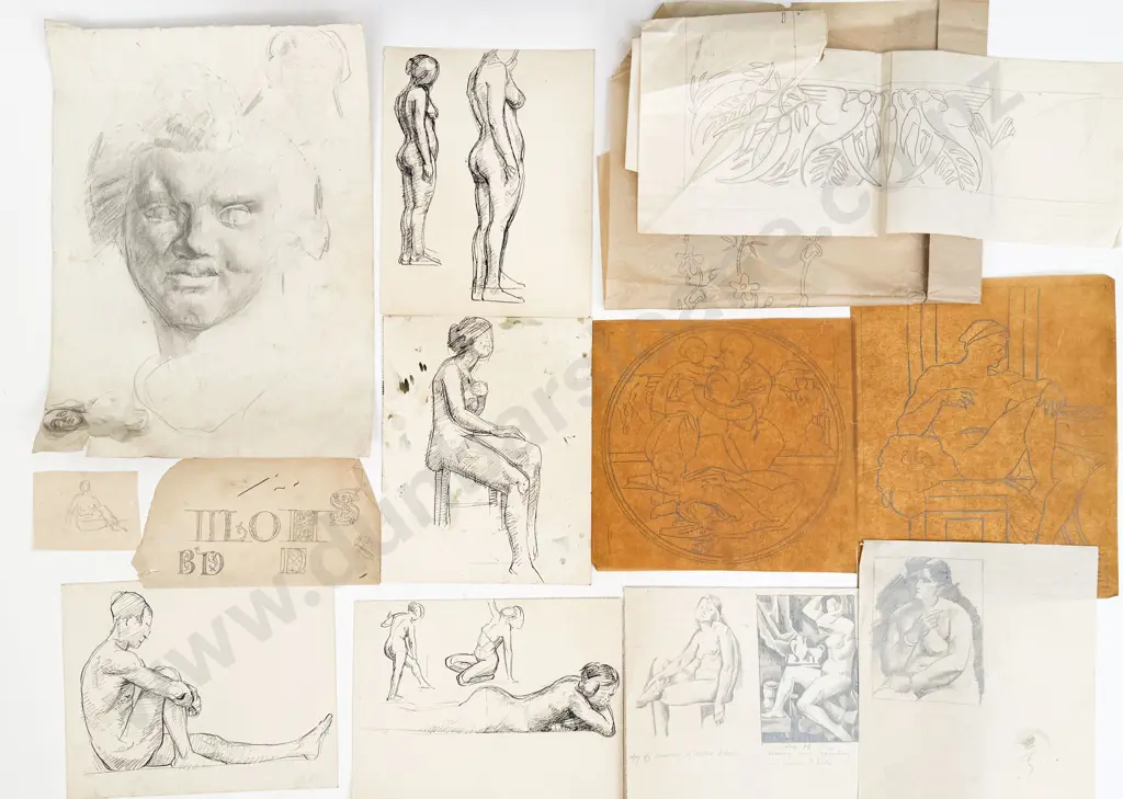 John Weeks (1888 - 1965) - 13 Assorted Sketchbook Studies Image 1++