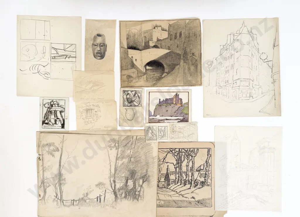 John Weeks (1888 - 1965) - 20 Assorted Sketchbook Studies Image 1++