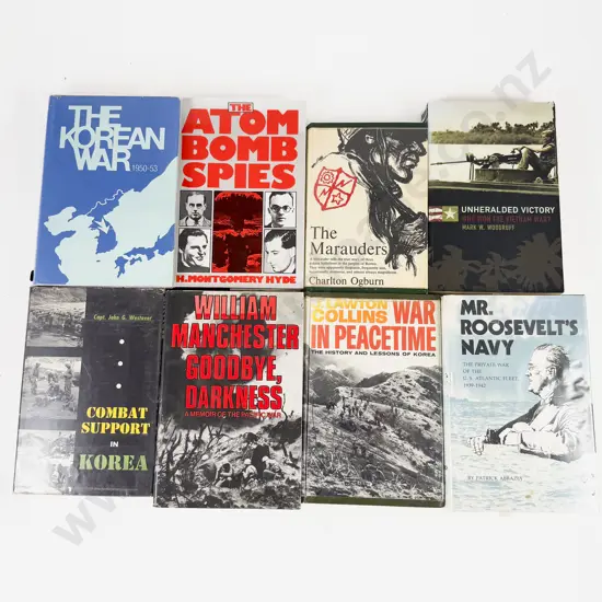 8 Books On The Korean War, Atom Bomb, Roosevelt's Navy Etc