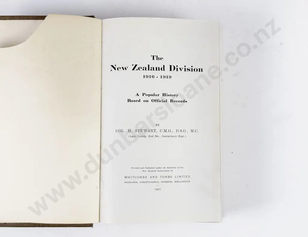 Stewart Col H - The New Zealand Division 1916-1919 Image 1++