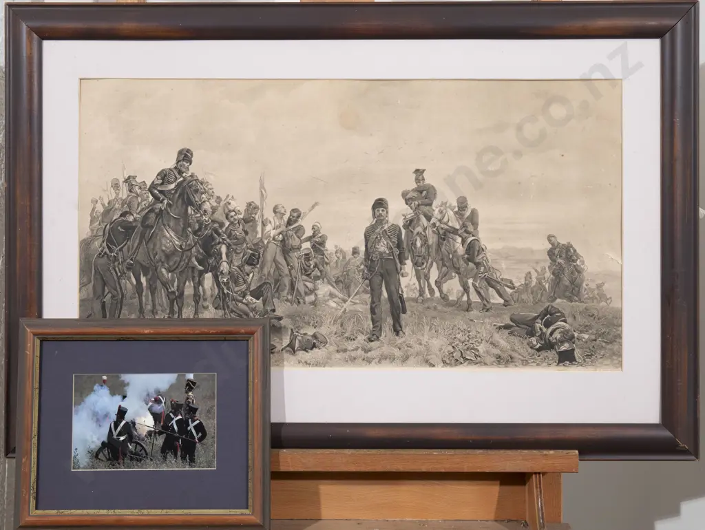 Viintage Framed Print - Crimean Battle Scene Image 1++