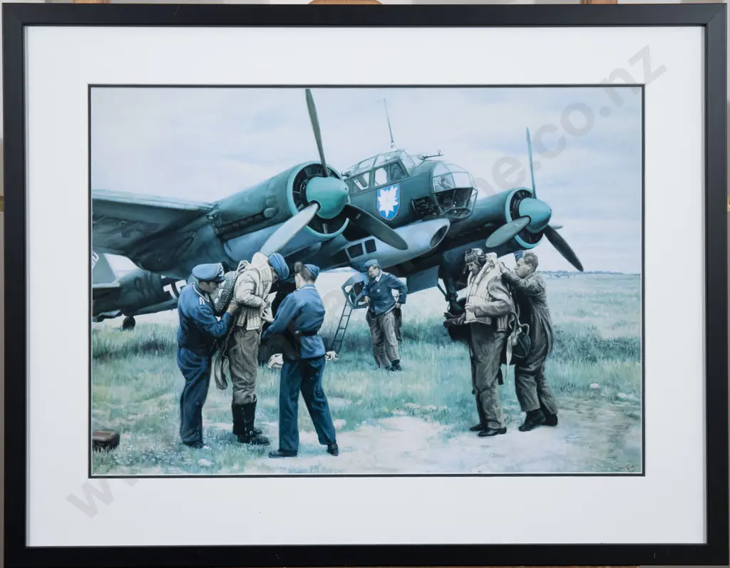 Reproduction Print - WW2 German Junkers Ju 88 & Crew Image 1++