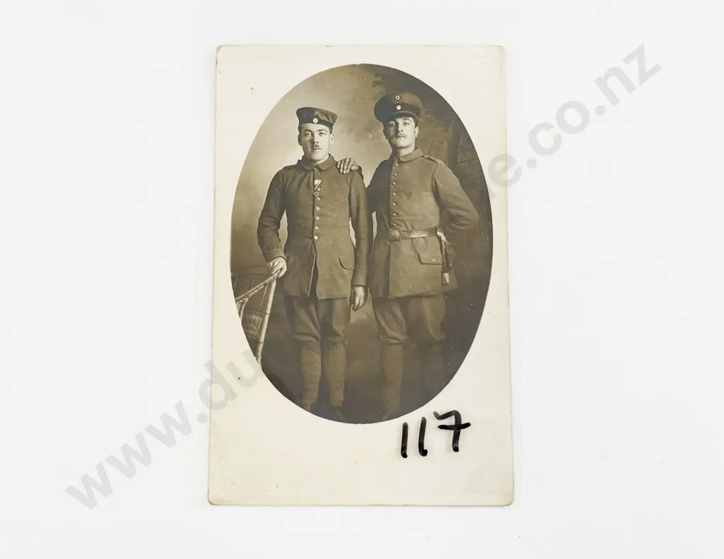 WW1 German Postcard from Nuremburg Portrait of Two Young Soldiers Image 1++