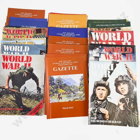 19 Copies of the History of the Second World War by Purnell & 32 copies of NZAAA “The Gazette” 2006 – 2022