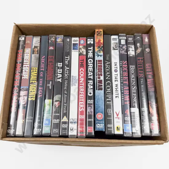 17 WWII and Assorted Movie DVDs