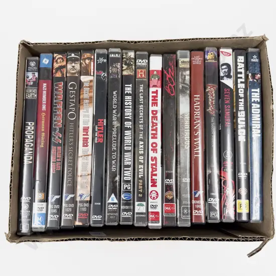 17 WWII and Assorted Movie DVDs