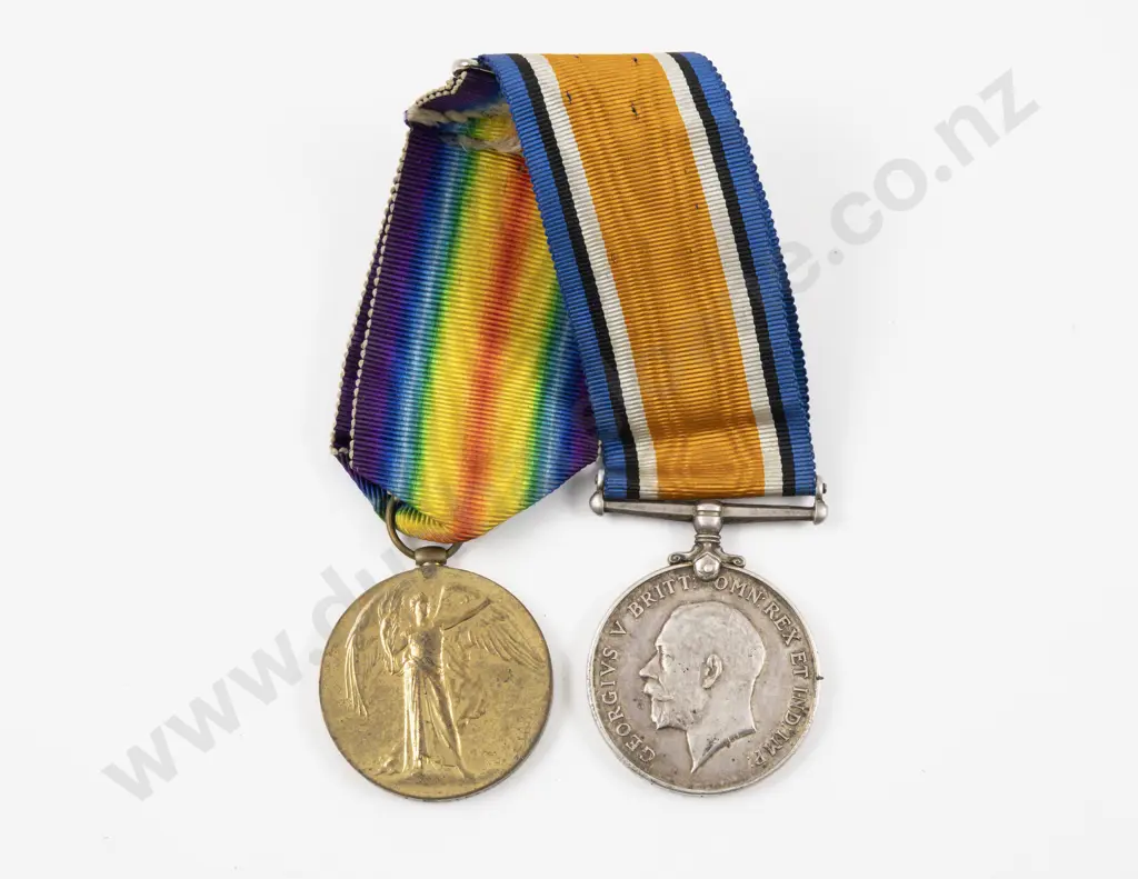 WWI NZ Two Medal Group of War & Victory on Ribbons Image 1++