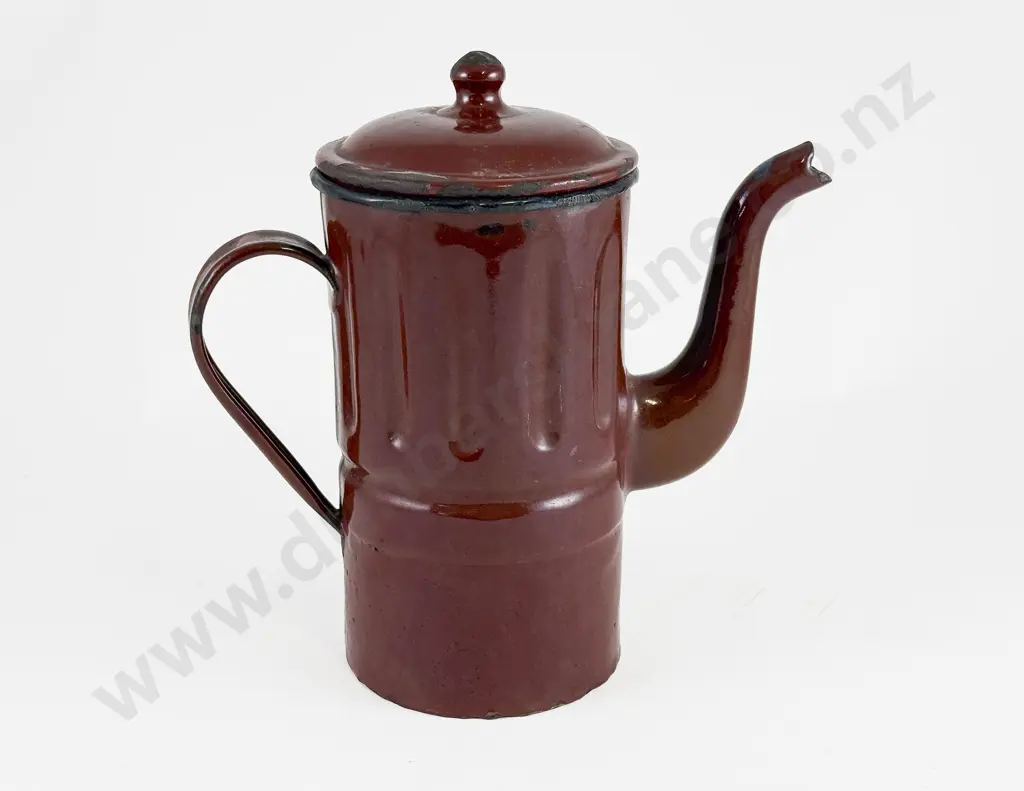Post WWII German Enamelled Coffee Pot made from a WWII Shell Casing Image 1++