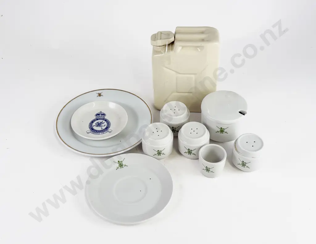 Various Crown Lynn NZ Army Monogrammed China and RAF Station Duxford Plate Image 1++