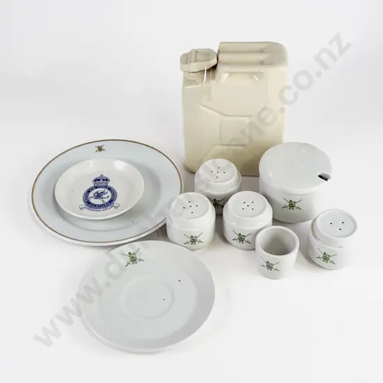 Various Crown Lynn NZ Army Monogrammed China and RAF Station Duxford Plate