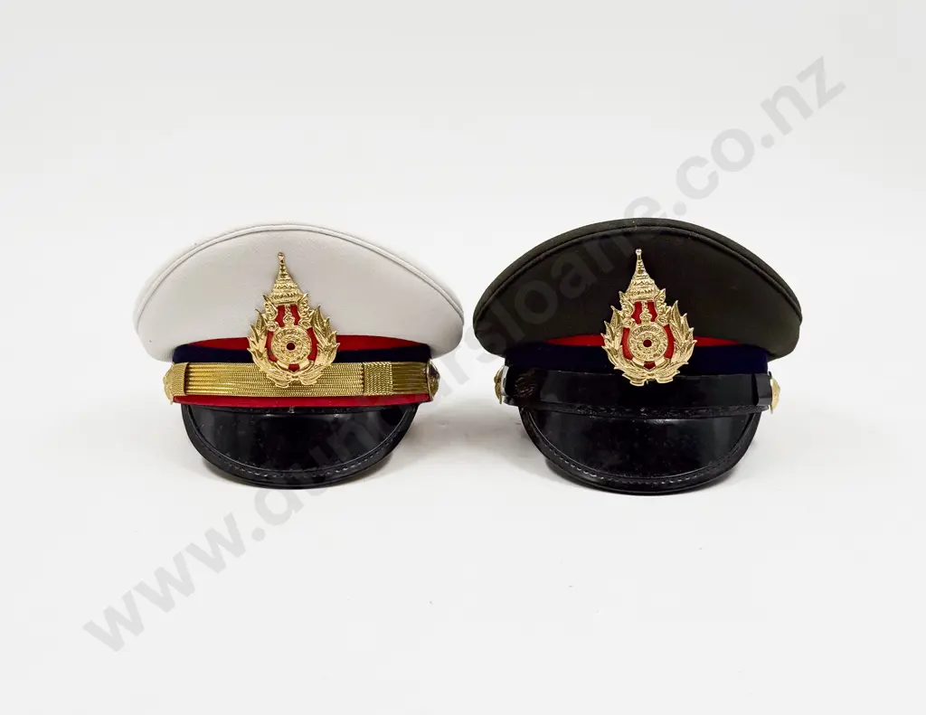 Two Modern Royal Thailand Army Officers Miniature Caps Image 1++