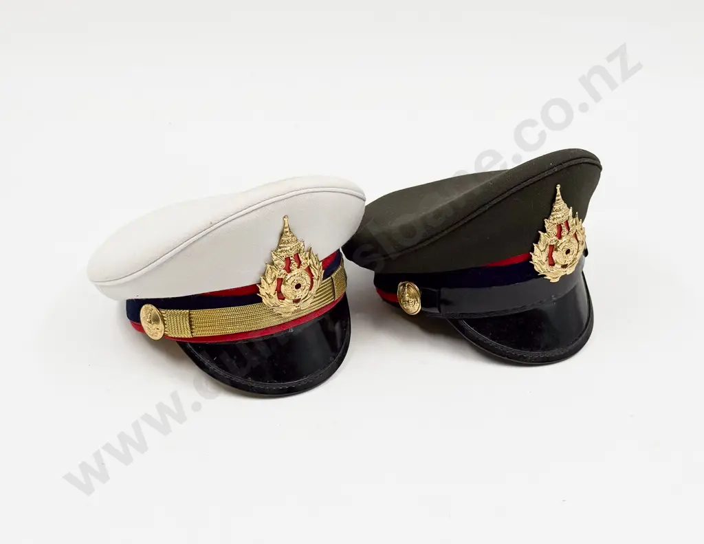 Two Modern Royal Thailand Army Officers Miniature Caps Image 1++