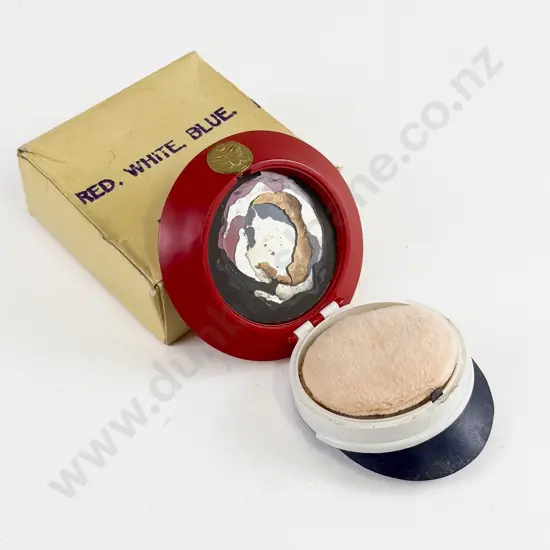 Original Boxed WW2 USA Henriette Powder Compact in the form of Army Officers Cap