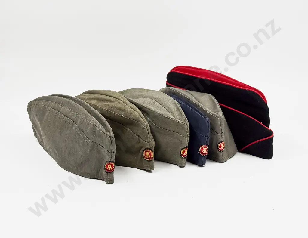 Six Assorted East German Army Side Caps Image 1++