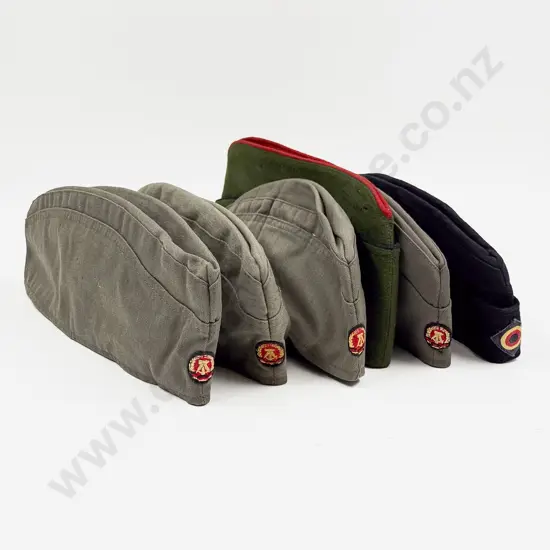 Six Assorted East German Army Side Caps
