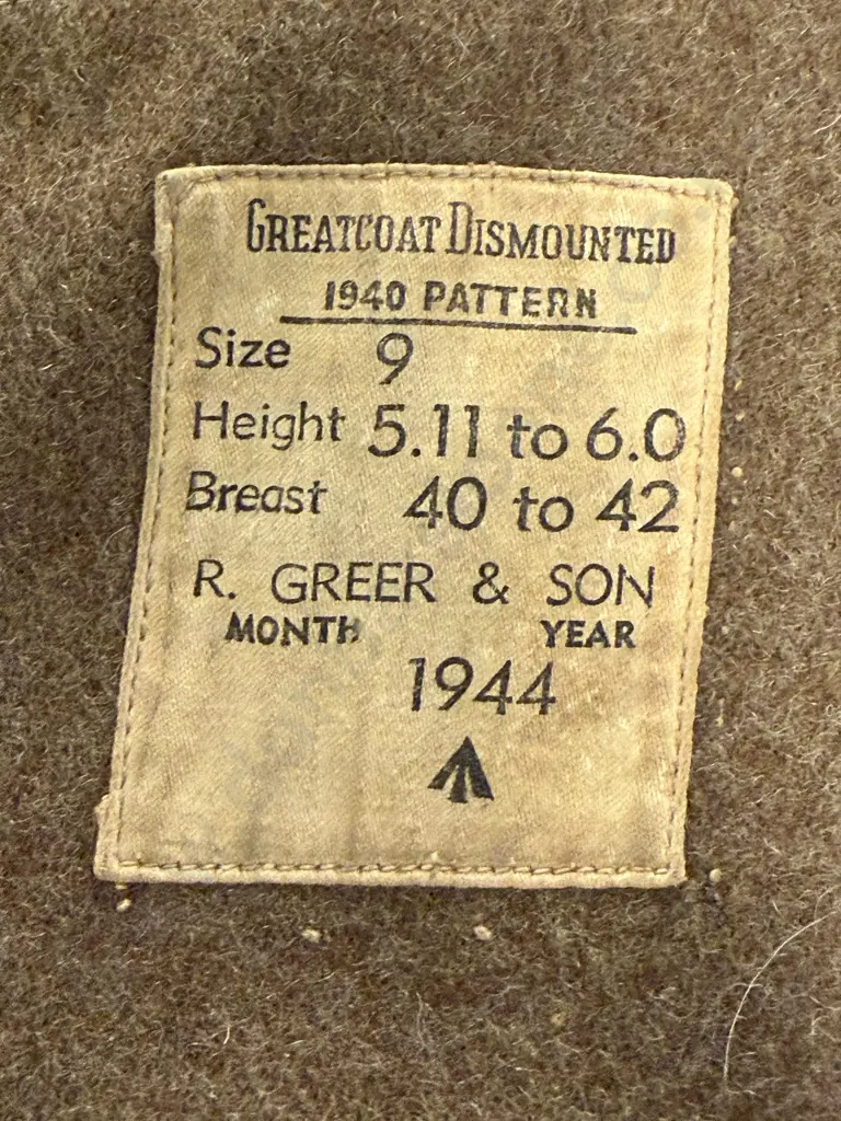 WWII Dated 1945 NZ Issued Greatcoat with Brass Buttons Image 1++