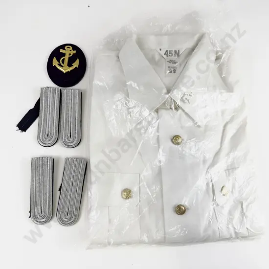 East German Kreigsmarine (Navy) Officer’s White Shirt with Badge and Epaulettes