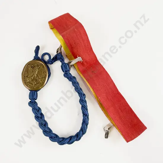 West German Armed Forces Lanyard/Markmanship Badge and WWII German Helmet Identification Band